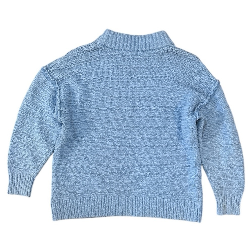 Free People Beach Malibu Boo Sweater in Calendula Sky Blue Size Extra Small - Picture 6 of 7